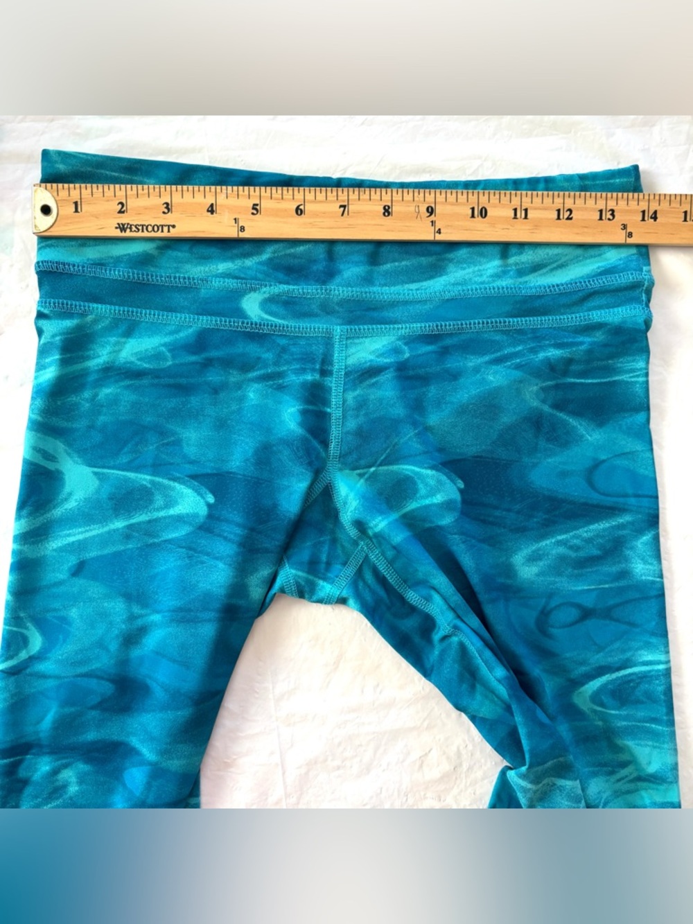 NWOT GAIAM Blue Splash Swirl Capri Leggings High Waist Activewear SZ M - Picture 5 of 9